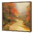 Autumn Lane -  Framed Fine Art Print On Canvas - Wood Frame by Thomas Kinkade Limited Edition Print