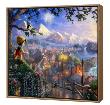 Pinocchio Wishes Upon A Star - Framed Fine Art Print On Canvas - Wood Frame by Thomas Kinkade Limited Edition Print