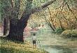 Park, Child And Dog Behind The River by Harold Altman Limited Edition Print