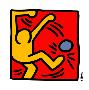 One Yellow Kicker, 1988 (Pele Poster) by Keith Haring Limited Edition Print