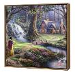 Snow White Discovers Cottage - Framed Fine Art Print On Canvas - Wood Frame Limited Edition Pricing