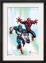 Marvel Age Team Up #2 Cover: Spider-Man And Captain America Fighting And Flying by Randy Green Limited Edition Print