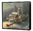 Sunday Evening Sleigh Ride - Framed Fine Art Print On Canvas - Black Frame by Thomas Kinkade Limited Edition Pricing Art Print