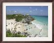 Tourists Enjoy The Beach Near The Mayan Ruins Of Noh Hoch by Israel Leal Limited Edition Print