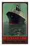 Red Star Line, Cherbourg To New York by Alo (Charles-Jean Hallo) Limited Edition Print