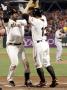 Texas Rangers V San Francisco Giants, Game 1: Juan Uribe, Cody Ross by . Pool Limited Edition Print