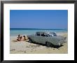 1950S American Car On The Beach, Goanabo, Cuba, Caribbean Sea, Central America by Bruno Morandi Limited Edition Print