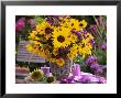 Arrangement Of Sunflowers With Michaelmas Daisies by Friedrich Strauss Limited Edition Print
