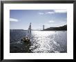 Boat Sails Toward The Golden Gate Bridge On San Francisco Bay by Rex Stucky Limited Edition Pricing Art Print