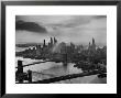 View Of New York City Behind The Bridges That Are Hovering Over The East River by Dmitri Kessel Limited Edition Pricing Art Print