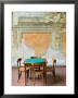 Table And Wall At 15Th Century Sedile Dominova Social Club, Sorrento, Campania, Italy by Walter Bibikow Limited Edition Print