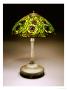 A Peacock Leaded Glass And Bronze Table Lamp by Tiffany Studios Limited Edition Pricing Art Print