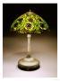 A Peacock Leaded Glass And Bronze Table Lamp by Tiffany Studios Limited Edition Pricing Art Print