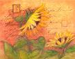 Sunflowers On Red by Susan Winget Limited Edition Print