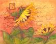 Sunflowers On Red by Susan Winget Limited Edition Print