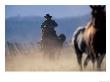 Cowboy Riding Horseback, Oregon, Usa by William Sutton Limited Edition Print