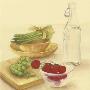 Cutting Board With Asparagus And Tomatoes by David Col Limited Edition Print