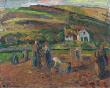 Harvesting Potatoes, Pontoise, 1874 by Camille Pissarro Limited Edition Print