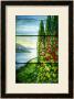 A Mountainous Lake Scene With Red Blossoming Hollyhocks And Arbor by Tiffany Studios Limited Edition Print