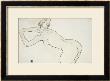 Female Nude Kneeling And Bending Forward To The Left, 1918 by Egon Schiele Limited Edition Print