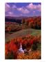 The White Steeple Of A Church Among Colourful Autumn Leaves, Vermont, Waitsfield, Usa by Mark Newman Limited Edition Print