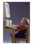 Baby Sitting At Desk Using Computer by Kevin Leigh Limited Edition Print