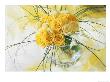 Yellow Tea Rosa In Glass Vase by Martine Mouchy Limited Edition Print