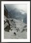 An Extreme Skier In Pas De Chevres Couloir Mount Blanc Is In The Background by Gordon Wiltsie Limited Edition Print