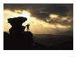 Person On Derwent Edge Next To Salt Cellar Rock Formation, Derbyshire, Uk by Mark Hamblin Limited Edition Print