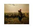 Shepherdess With Her Flock, 1863 by Jean-Franã§Ois Millet Limited Edition Print