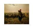 Shepherdess With Her Flock, 1863 by Jean-Francois Millet Limited Edition Print