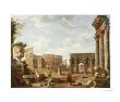 A Capriccio View Of Rome With The Colosseum, The Arch Of Constantine, 1743 by Giovanni Paolo Pannini Limited Edition Pricing Art Print
