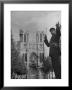 Policeman Directing Traffic In Front Of The Reims Cathedral by Nat Farbman Limited Edition Pricing Art Print