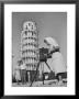 New England Couple Being Photographed By An Italian Woman In Front Of The Eifel Tower by Jerry Cooke Limited Edition Print