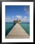 Belize, Ambergris Caye, San Pedro, Ramons Village Resort Pier And Palapa by Jane Sweeney Limited Edition Print