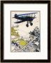 Good Visibility!, An American Two-Seater Biplane Flies Over A Town by Edward Shenton Limited Edition Print