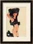 Kneeling Girl, Disrobing, 1910 by Egon Schiele Limited Edition Print