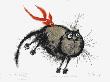 Chat Inefficace Attrape Par Un Poisson Rouge by Ronald Searle Limited Edition Print
