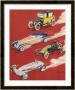 Four Very Different And Unequally Advantaged Cars Racing by Geo Ham Limited Edition Print