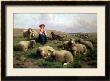 Shepherdess With Sheep In A Landscape by C. And Gerard Leemputten Limited Edition Print