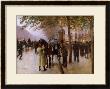 The Boulevards, Evening In Front Of The Cafe Napolitain, Late 19Th Century by Jean Beraud Limited Edition Print