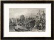 Junks On Canal In China by W. Floyd Limited Edition Print