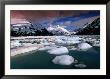 Icebergs And Mountains At Portage Lake, Portage Glacier Recreation Area, Anchorage, U.S.A. by Ann Cecil Limited Edition Print