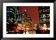 Chicago River And Downtown Buildings At Night, Chicago, United States Of America by Richard Cummins Limited Edition Pricing Art Print