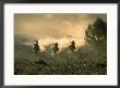 Three Wranglers Riding Horses With Lassoes, Or by B Gillingham Limited Edition Pricing Art Print