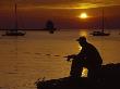 Silhouette Of Man Fishing, Lake Erie, Lorain, Oh by Jeff Greenberg Limited Edition Print