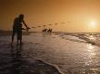 Silhouette Of Father And Son Fishing by Peter Langone Limited Edition Print
