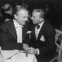 Actor James Cagney Chats With Actor Comedian George Burns Seated For A Post Oscar Dinner by Ed Clark Limited Edition Pricing Art Print