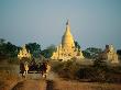 Cow-Drawn Cart In Front Of Stupas, Bagan, Mandalay, Myanmar (Burma) by Bernard Napthine Limited Edition Print