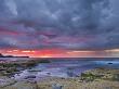 Sunset And Stormy Clouds At Low Tide In Saltwick Bay, Yorkshire, England, United Kingdom, Europe by Lizzie Shepherd Limited Edition Print